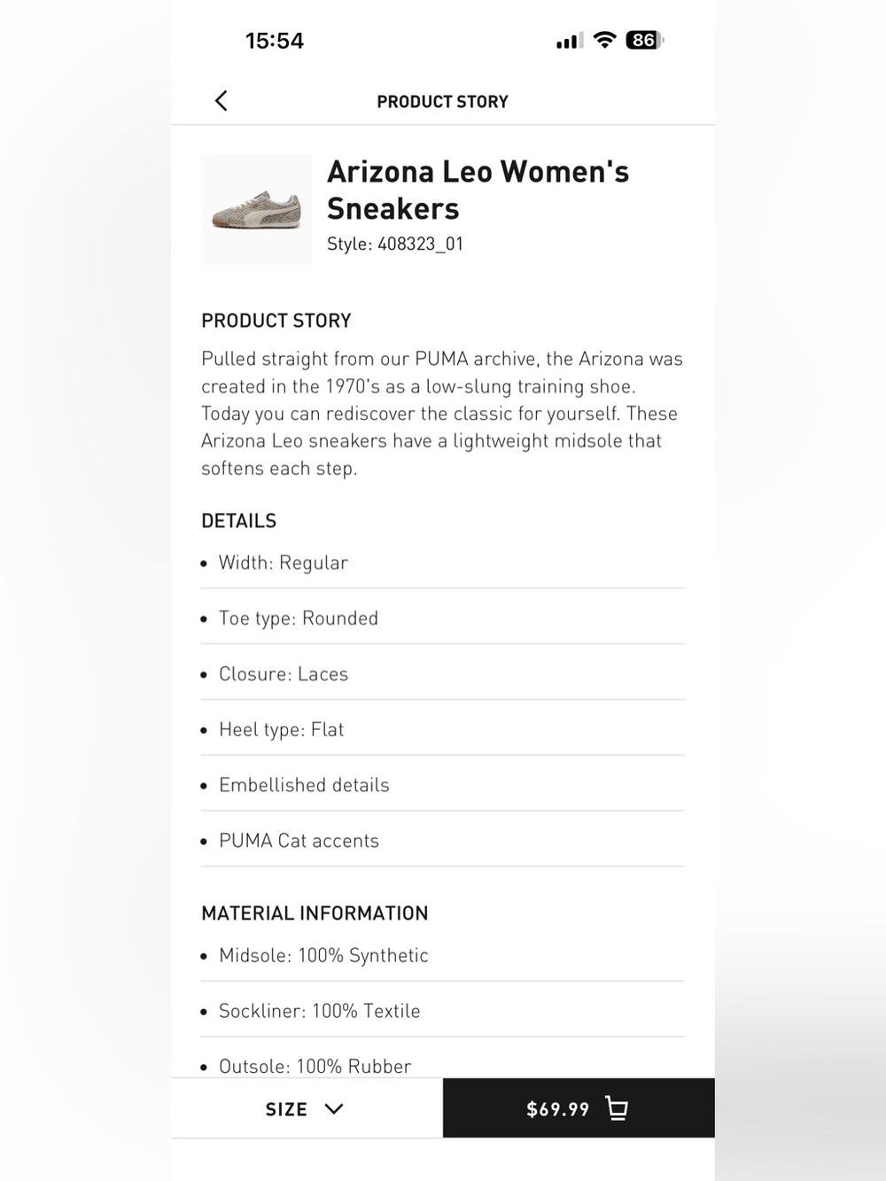Puma Womens Arizona Leo Vapor Grey Like New US 7/ 39 - Picture 3 of 13